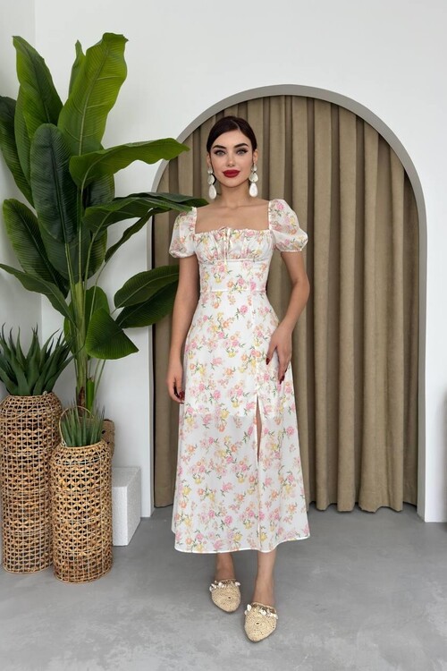 Zeze Balon Kol Elbise