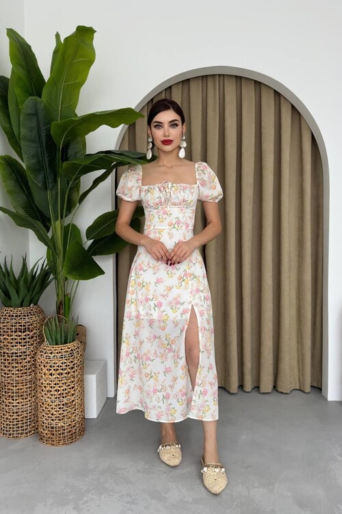 Zeze Balon Kol Elbise