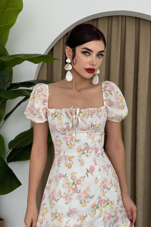 Zeze Balon Kol Elbise