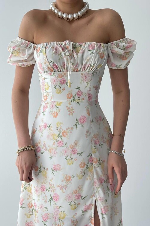 Zeze Balon Kol Elbise