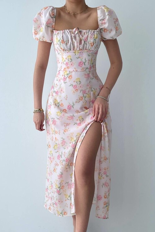 Zeze Balon Kol Elbise