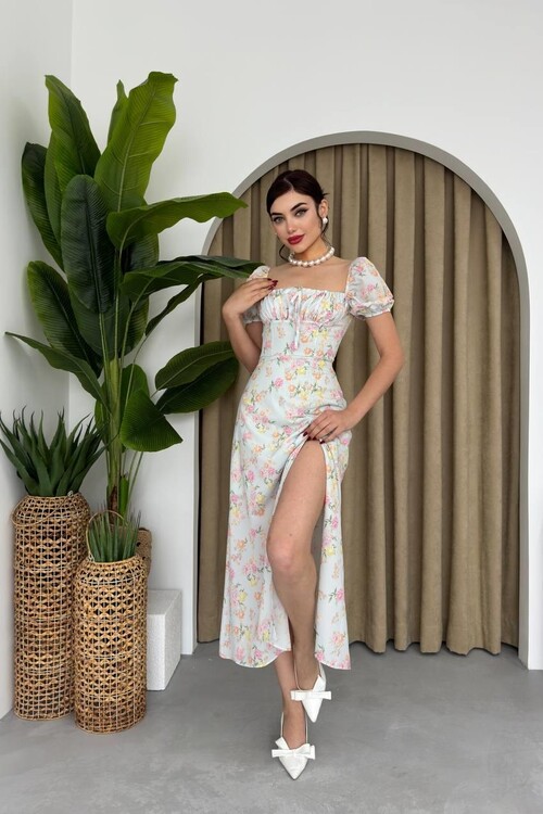 Zeze Balon Kol Elbise