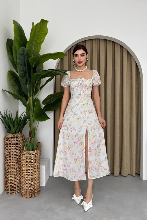 Zeze Balon Kol Elbise