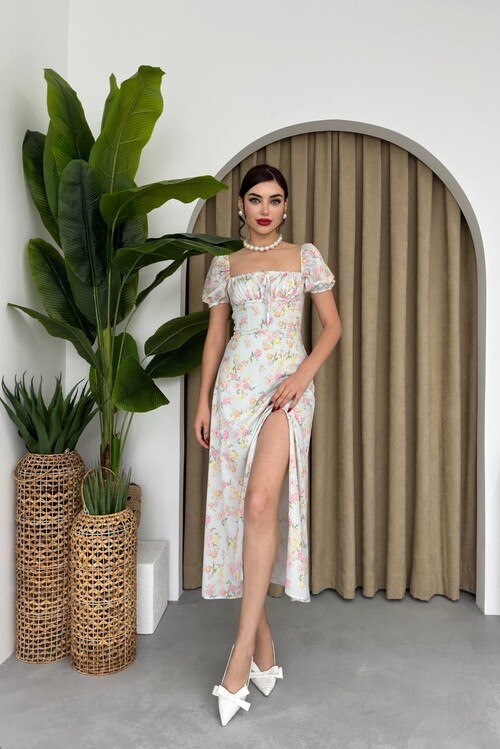 Zeze Balon Kol Elbise