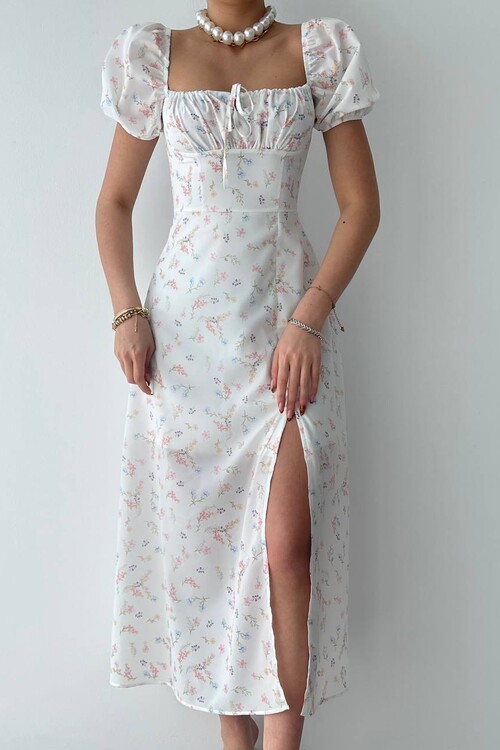 Zeze Balon Kol Elbise