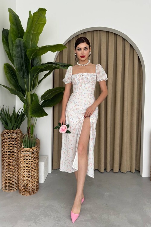 Zeze Balon Kol Elbise