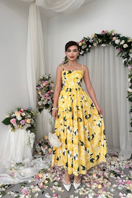 Acon Desen Baskılı Elbise