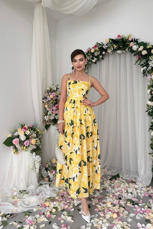 Acon Desen Baskılı Elbise