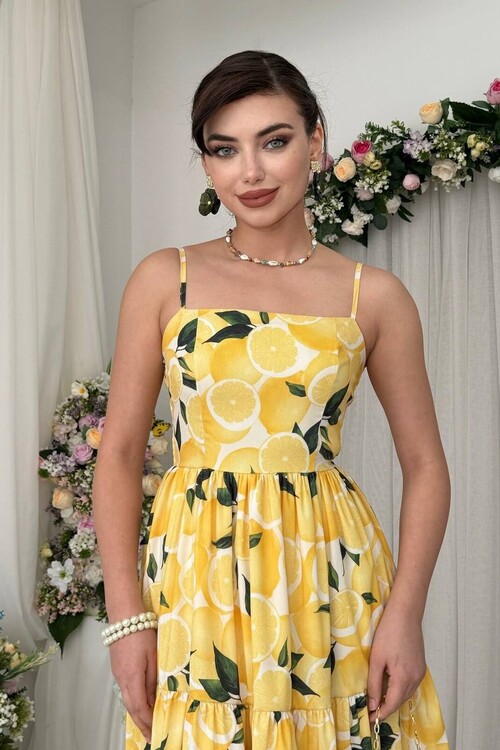 Acon Desen Baskılı Elbise