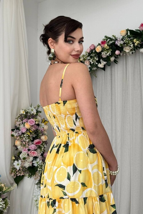 Acon Desen Baskılı Elbise