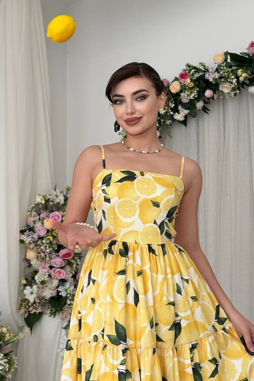 Acon Desen Baskılı Elbise