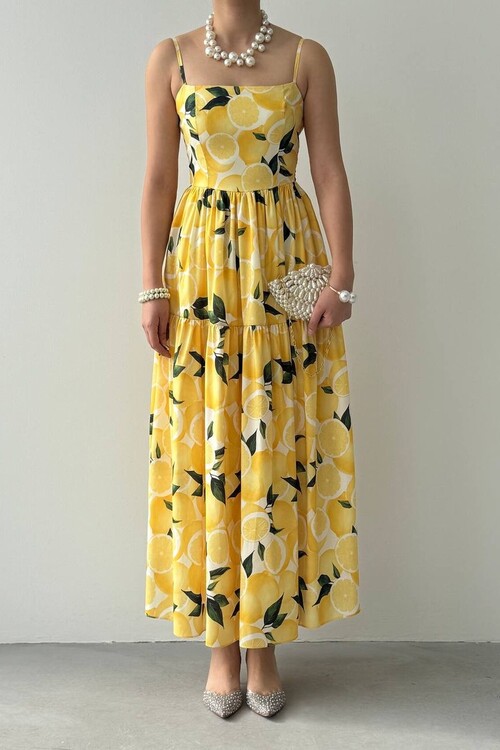 Acon Desen Baskılı Elbise