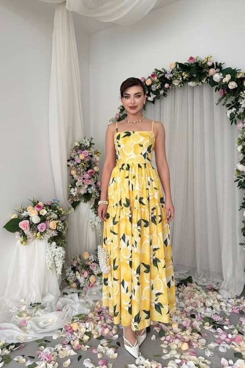 Acon Desen Baskılı Elbise