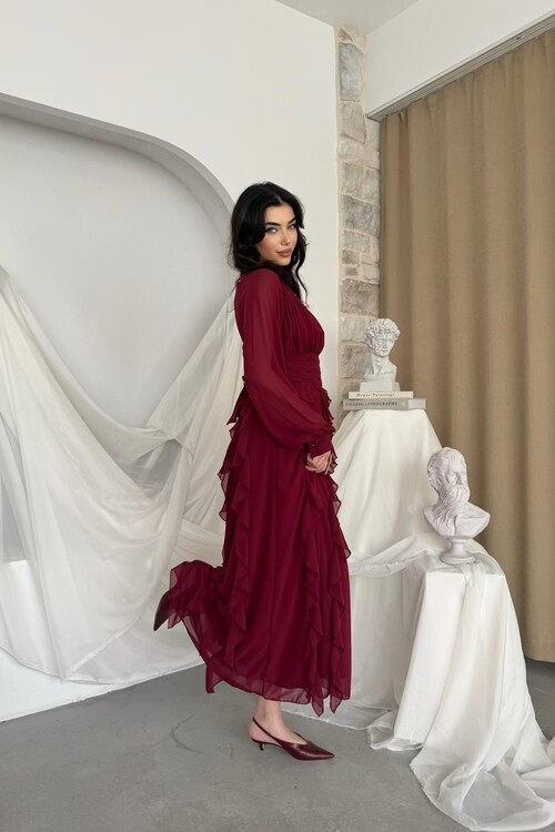 Amra Fırfırlı Elbise