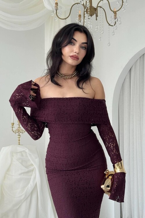 Arya Straplez Dantel Elbise