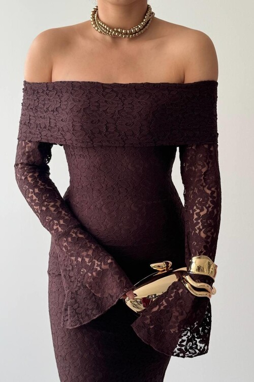 Arya Straplez Dantel Elbise