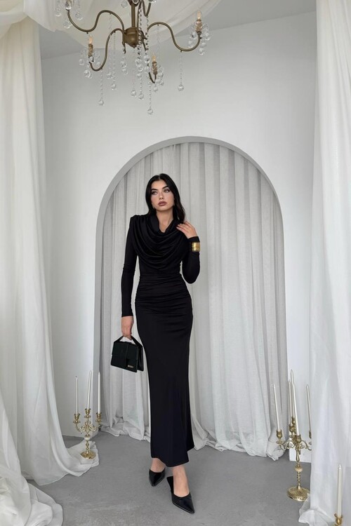 Crimson Drape Elbise