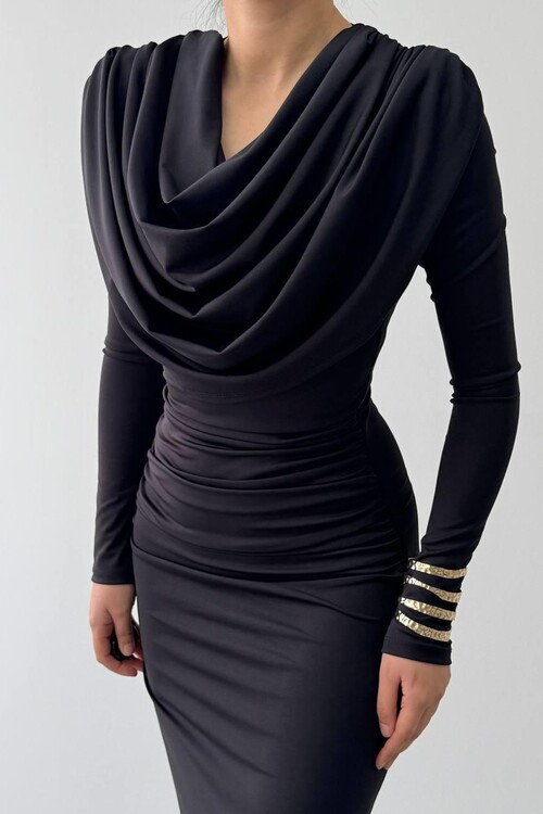 Crimson Drape Elbise