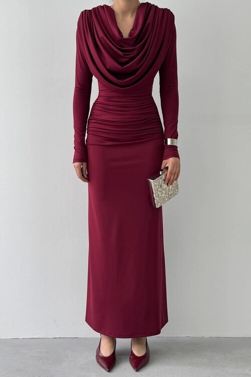 Crimson Drape Elbise