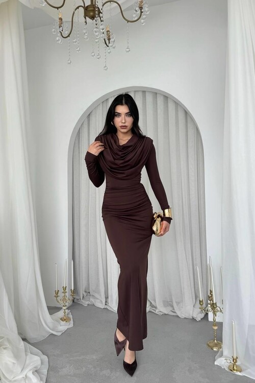 Crimson Drape Elbise