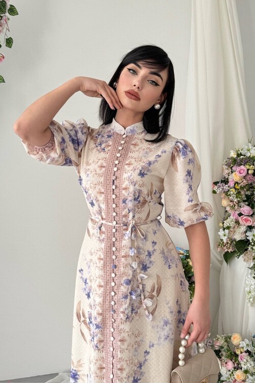 Eboy Kemer Detaylı Elbise