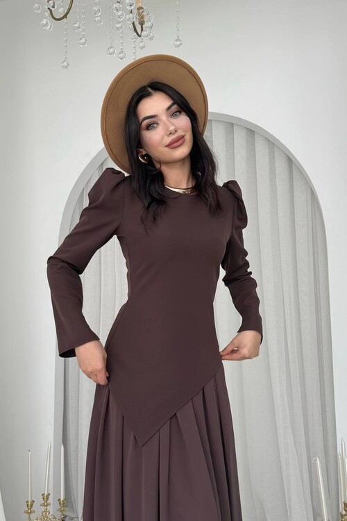 Elor Asimetrik Drapeli Elbise