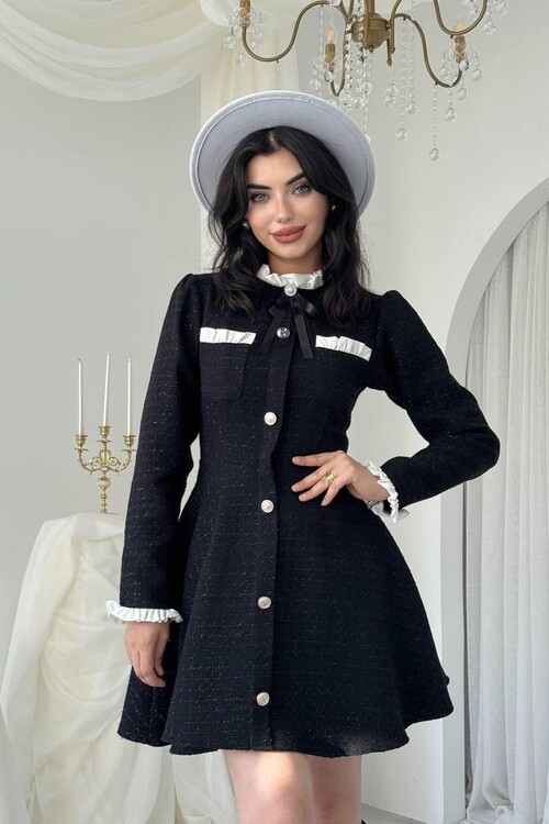 Ersax Brooch Detailed Dress