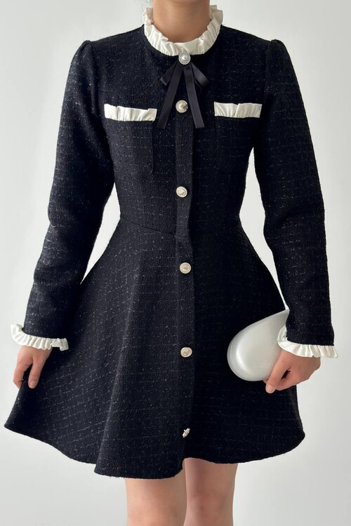 Ersax Brooch Detailed Dress