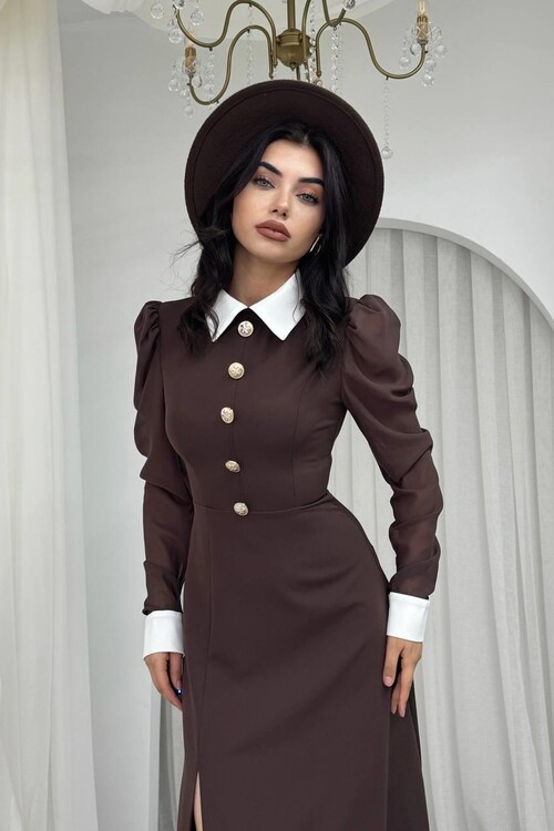 Evona Slit Detailed Dress