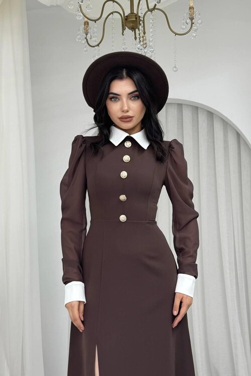 Evona Slit Detailed Dress