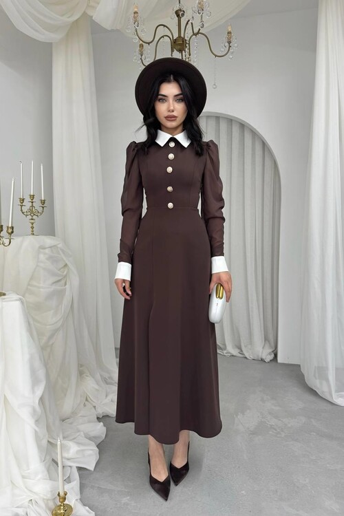 Evona Slit Detailed Dress