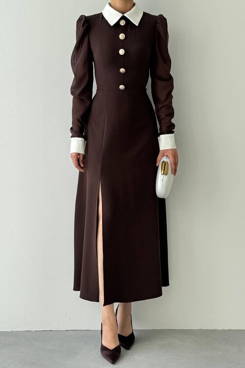 Evona Slit Detailed Dress