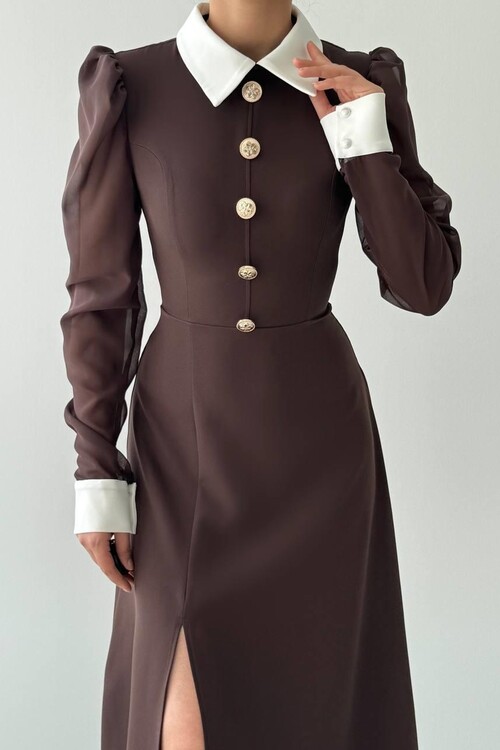 Evona Slit Detailed Dress