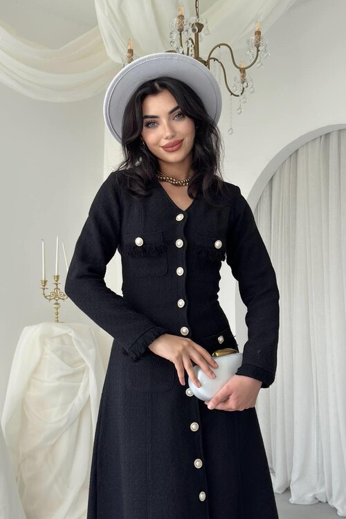 Fari Button Detailed Dress