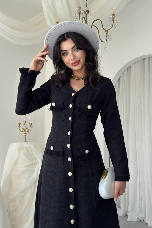 Fari Button Detailed Dress