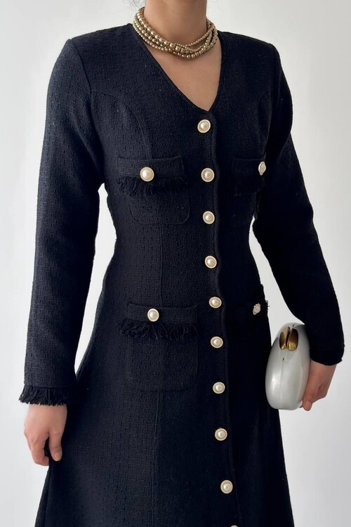 Fari Button Detailed Dress