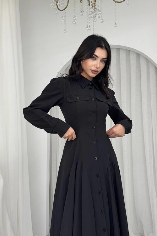 Feris Button Detailed Dress