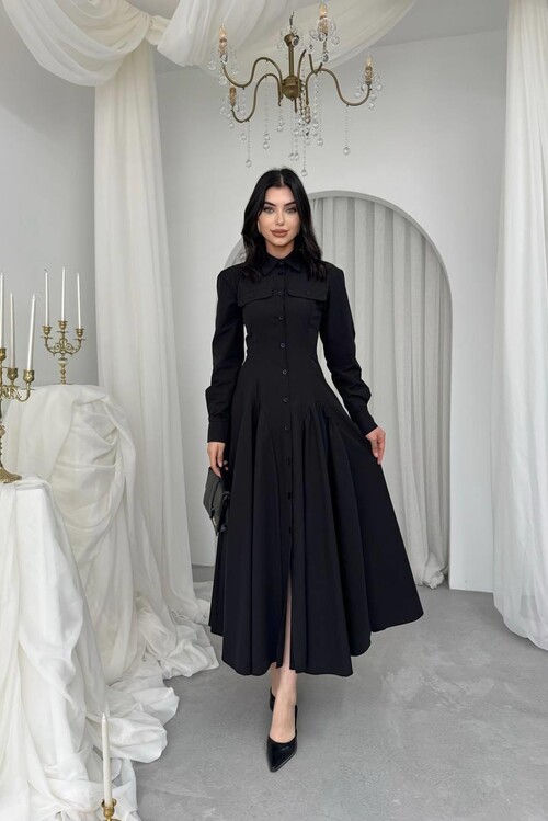 Feris Button Detailed Dress