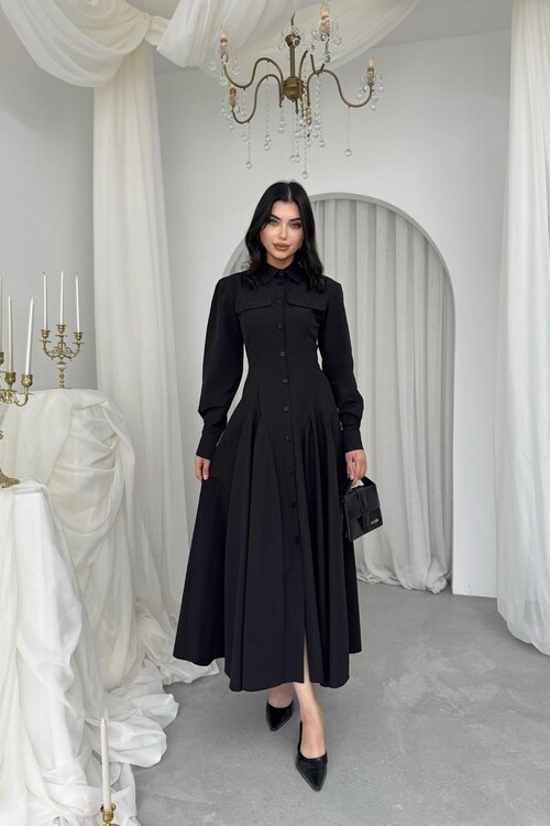 Feris Button Detailed Dress