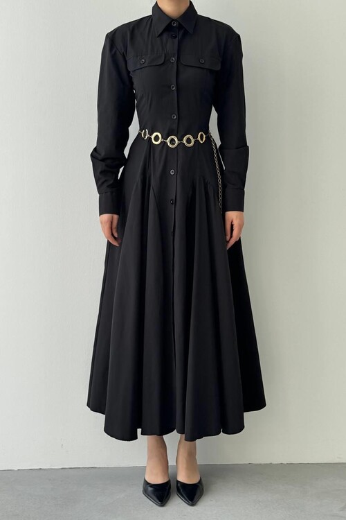 Feris Button Detailed Dress