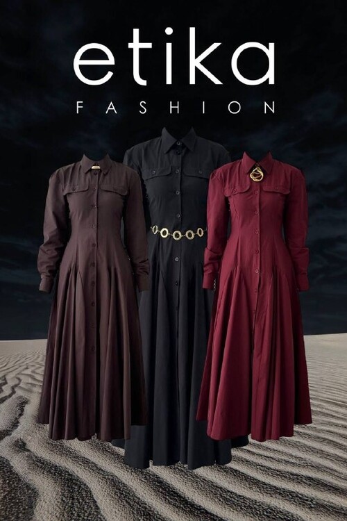 Feris Düğme Detaylı Elbise