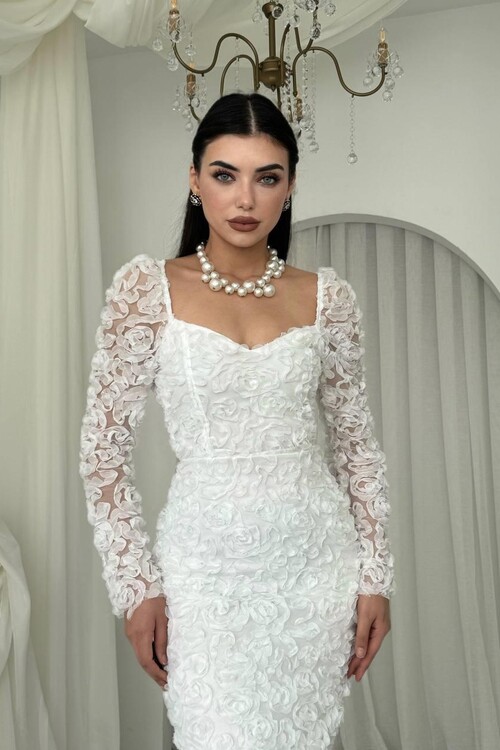 Folers Çiçek Desenli Elbise