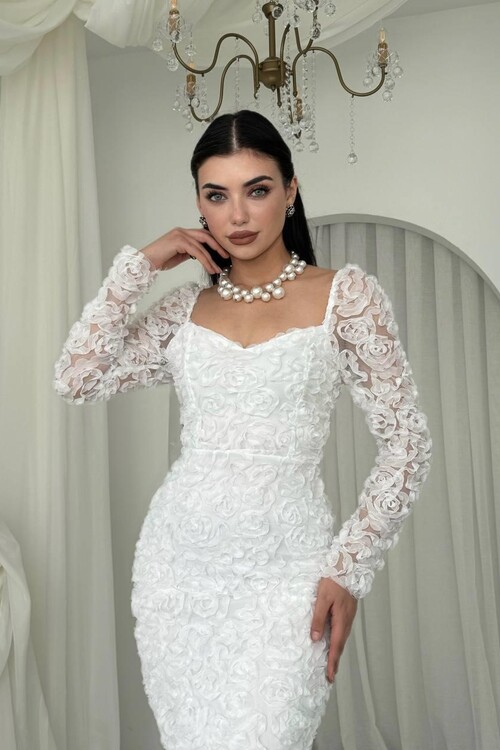 Folers Çiçek Desenli Elbise