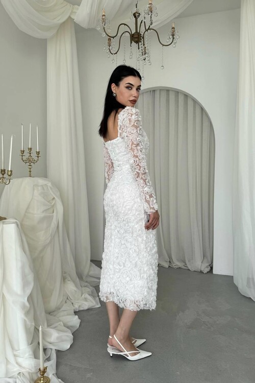 Folers Çiçek Desenli Elbise