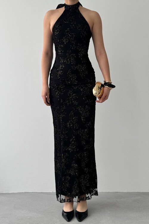 Gerne Boyun Bağlamalı Elbise