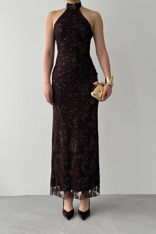 Gerne Boyun Bağlamalı Elbise