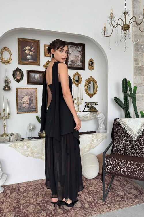 Hulos Şal Detaylı Elbise