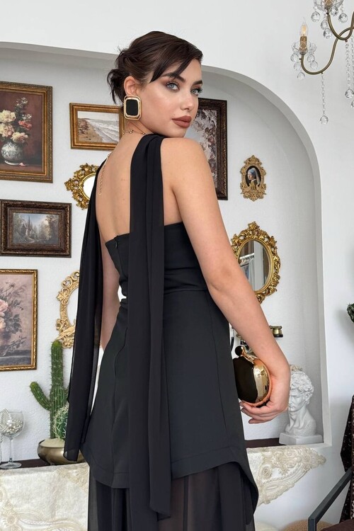 Hulos Şal Detaylı Elbise