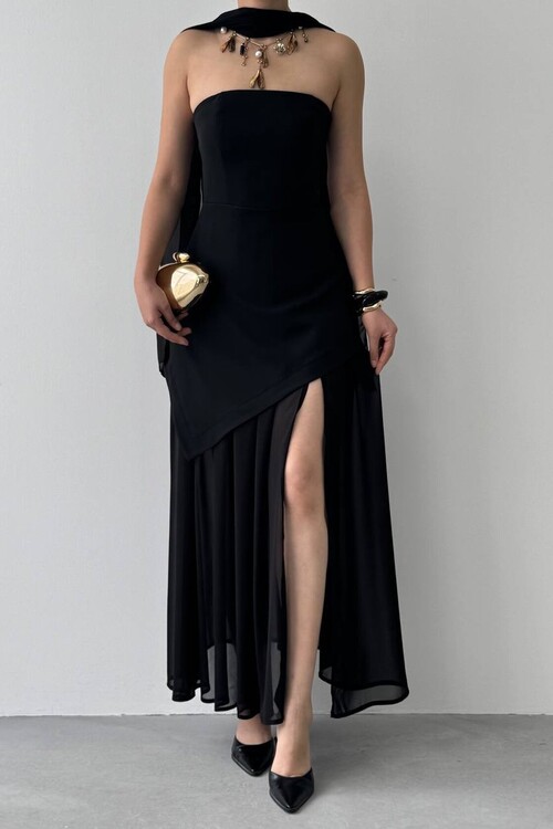 Hulos Şal Detaylı Elbise