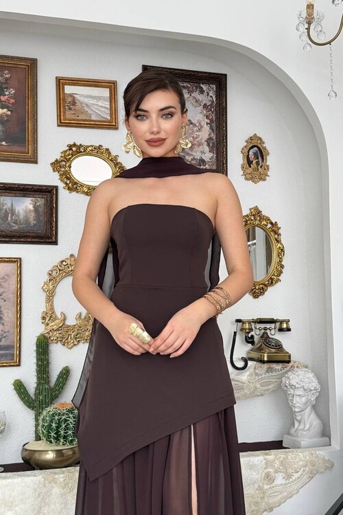 Hulos Şal Detaylı Elbise